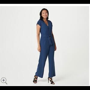 Bishop + Young Women's Wide Leg Jumpsuit Pantsuit Blue Size 1X NWT